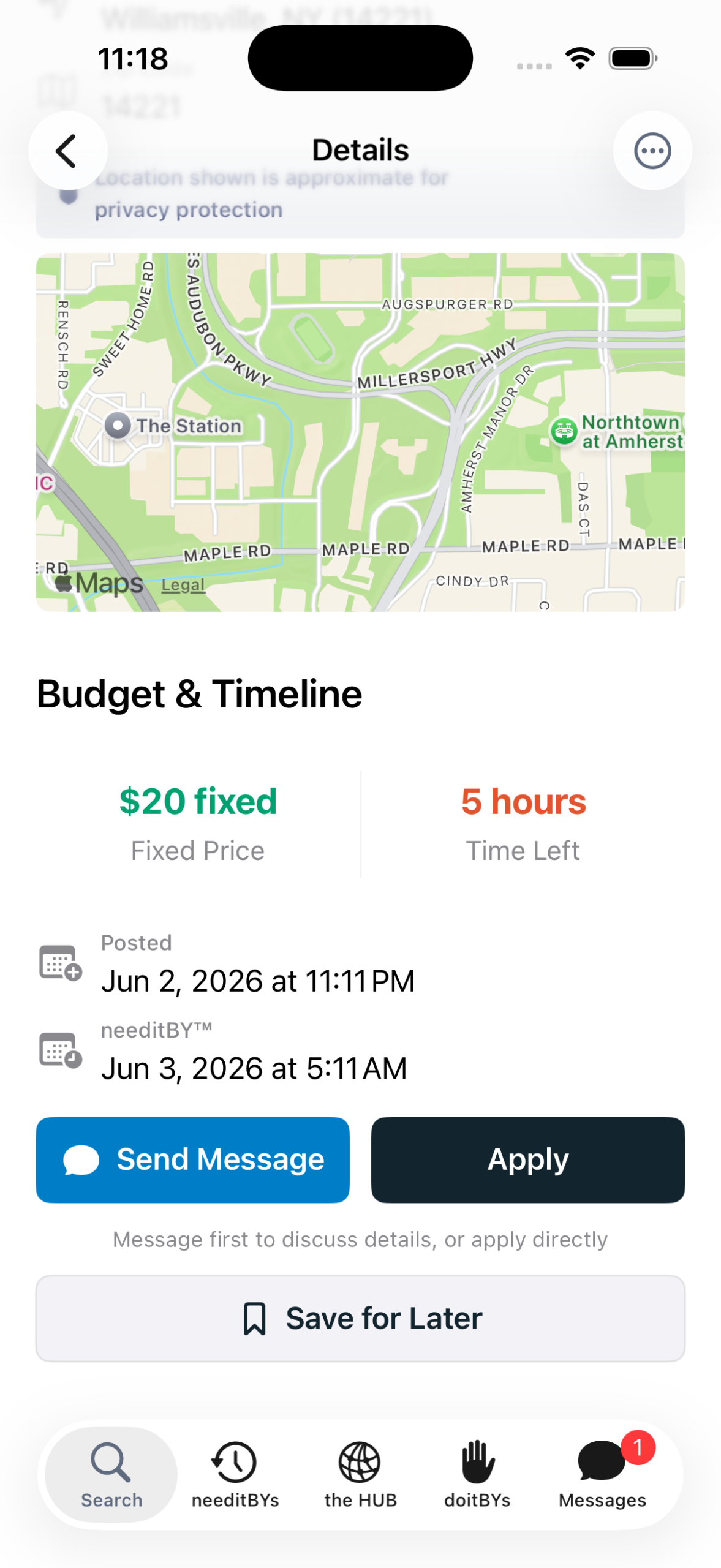 needitBY job detail with live countdown